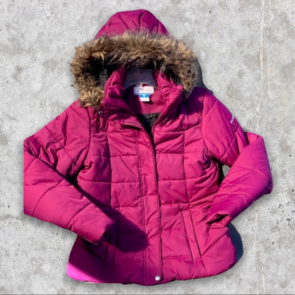 Columbia Puffer Jacket Detachable Hood Fau…